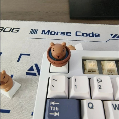 AttackFox Custom Capybara Cute Keycap Cartoon Animal Doll Anime Keycaps for Mechanical Keyboard Caps Kawaii Key Caps Gamer Gifts