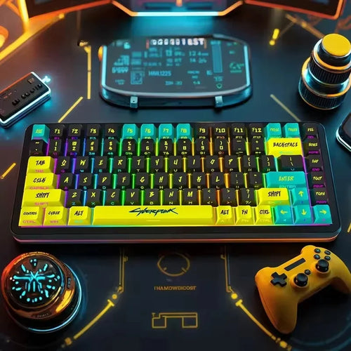 129 Keys Cyberpunk Keycap Cherry Profile Side Engraved Translucent Keycaps Pbt Custom Adapted Wooting Key Caps